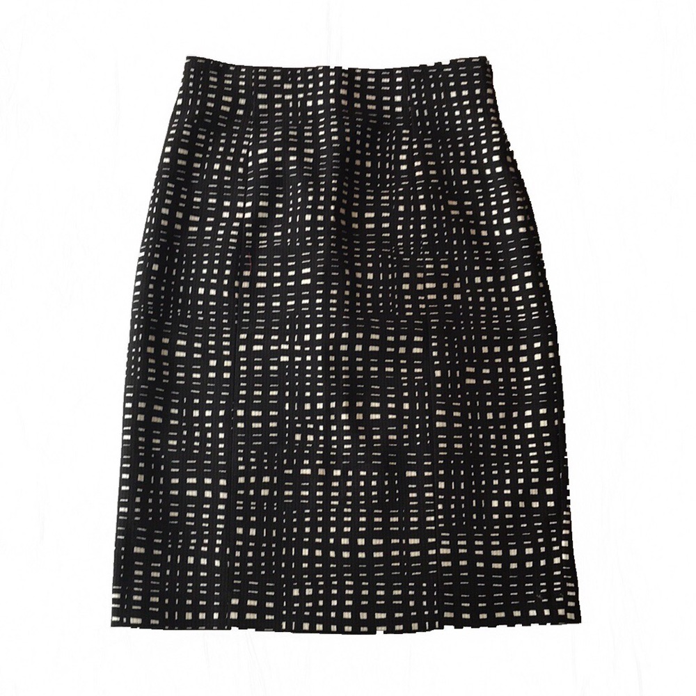 Theory black & white square checkered pencil skirt